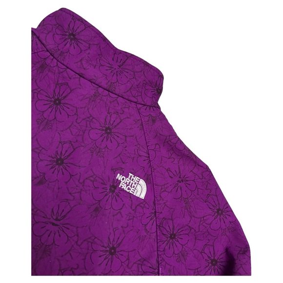 The North Face Purple Floral Soft Shell Designer Outdoor Jacket Womens XL - Picture 4 of 7